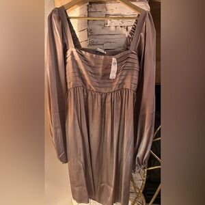 Abercrombie & Fitch Taupe Long Sleeve Dress